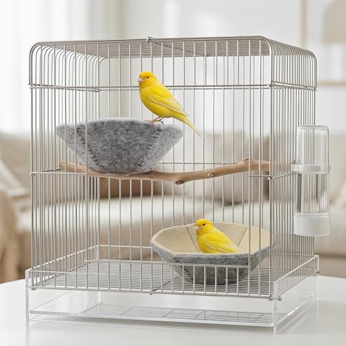 2 Pack 4.1 Inch Wool Felt Bird Nesting Pads for Canary Finch Parakeet | Soft Wool Felt Bird Nesting Material Provides A Warm And Breathable Breeding Environment For Canary, Finch And Parakeet.