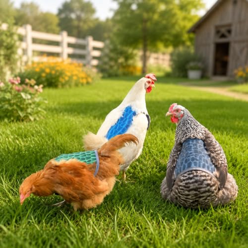 MYWSN Chicken Saddle with Wing Protector - Chicken Aprons for Hen | Polyester lightweight chicken apron prevents feather pecking & scratches; adjustable hidden straps stay secure