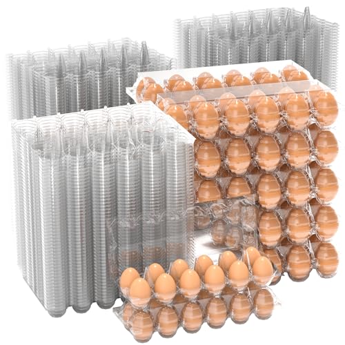100 Pack Large Egg Cartons Cheap Bulk 12 Count Plastic Egg Containers 2x6 | Large Reusable Bulk Egg Carton Clear Egg Holder for Home Ranch Farm Commercial Market Plastic Egg Contains for Craft Project - size: 100Pack-2x6 Large