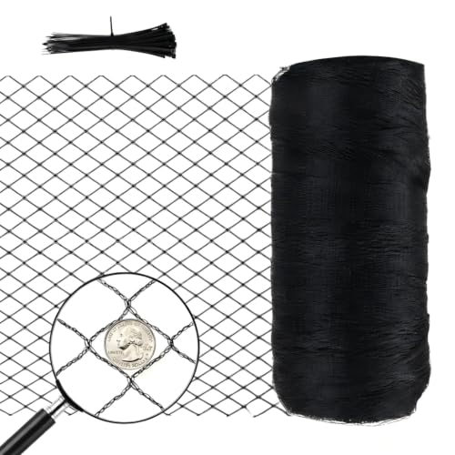 50x50 FT Heavy Duty Bird Netting for Chicken Coop & Garden | HDPE Poultry Netting Fence 1 Inch Diamond Mesh, Fruit Tree Vegetable Protection from Birds Deer Squirrels - size: 50x50 FT