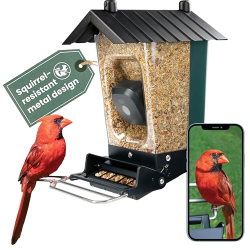 Perky-Pet SPCAM Perky-Pet Smart Bird Feeder with Camera - Squirrel-Resistant, 3.5 lb Capacity, Motion Activated 1080p HD, Wi Fi, SPCAM - Camera Feeder Gift Idea