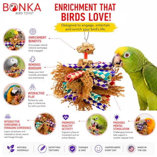 Bonka Bird Toys 3450 Paper Shred Cardboard Bamboo Shred Chew Parrot.