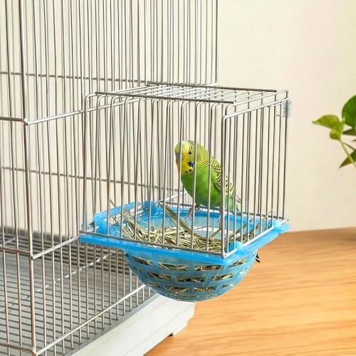 4 Pack Bird Hatching Nest Canary Cage Breeding Nest Parrot Shelter Bowl Pearl breeding Box with Barbed Wire Partition