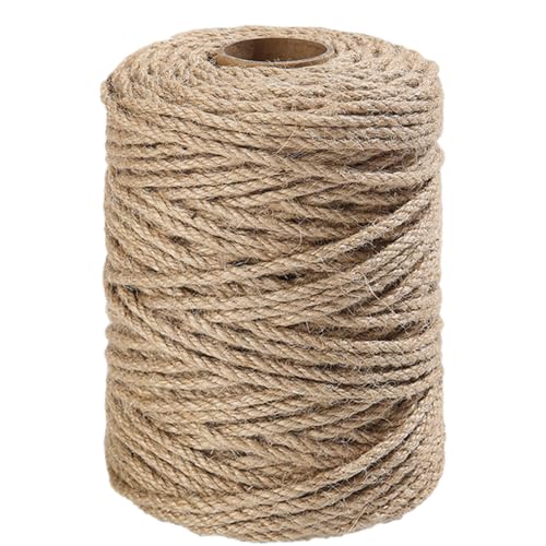 Vanhench Jute Twine Rope 4mm X 120FT | For Crafts Projects Cat Scratcher Scratching Post Tree Gift Wrapping Arts Home Decoration Packing Material Christmas - color: Brown, size: 4mm (1/6 In)×120ft (36.6m)
