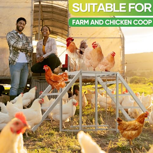 Chicken Coop Perch with Swing, Wooden Roosting Bar & Ladder Set, Chicken Run Accessories Toys for Backyard Farm 6-8 Chickens, Stable and Easy to Clean, Gray - size: 67.1"L x 15.3"W x 26.6"H