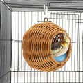 Rattan Bird Nest for Cage Hanging Parrot Breeding Nesting House | Washable Soft Lay Warm Sleep Hut Bird Cage Accessories for Cockatiels Budgerigars Finches Canaries (Circular opening) - style: Circular opening