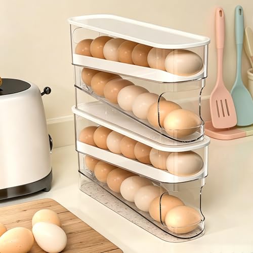 WACOI Auto Rolling Fridge Egg Organizer, Space Saving Eggs Dispenser for Refrigerator Storager, Home Egg Holder, 1 pack - size: 1 Pack