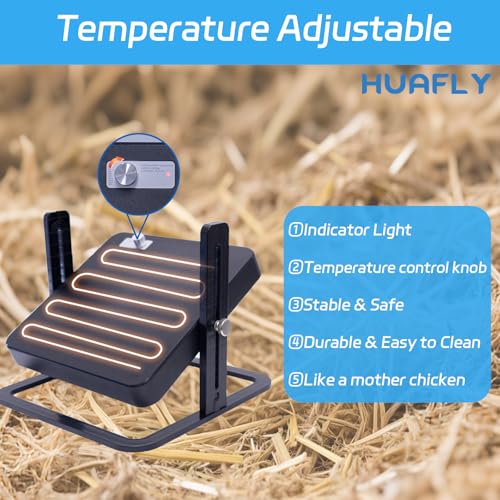 HUAFLY Brooder Plate,10" x 10" Temperature Adjustable Brooder Plate for Chicks Ducks,Energy-Saving Chick Heat Plate, Stable Heating Chicken brooder