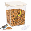 4.8Qt Bird Seed Storage Container,Airtight Bird Food Container | Pet Food Container with Four-Sided Snap Lock,Clear Plastic Wild Bird Seed Dispenser,Airtight Storing Sunflower Seed|BPA Free