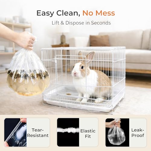 50 Disposable Cage Tray Liner Bags for Small Animals & Birds | Pull-Over Tray Fit | Durable Mess Hold | Quick Disposal | Less Cleaning Burden | Small Pet & Bird Cages - size: S(23.6 x 31.5'')