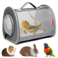 Guinea Pig Carrier Travel Small Animal Carrier Bag Lizard Bird Rabbit Carrier Cage Squirrel Breathable Bag Portable Travel Hamster Small Pet Hangbag (Large, Gray) - color: gray, size: Large
