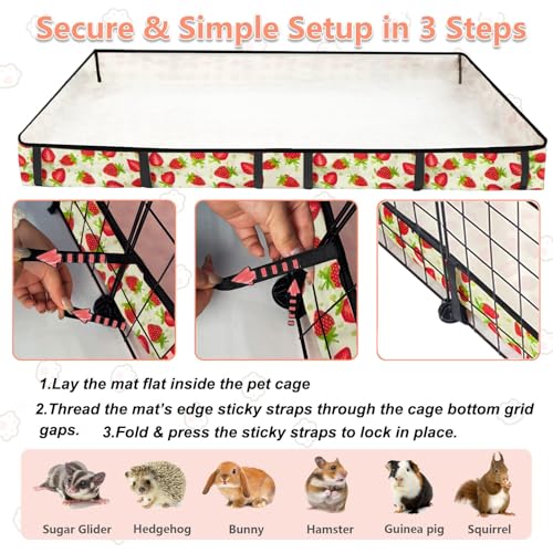 Guinea Pig Cage Liner，Washable Waterproof Oxford Cloth Cage Liners for Small Animals,Hamster Chinchilla Hedgehog Rabbit and Other Small Animals Not Include Cage(24x96 inches) - size: C&C 2x8(24x96 inches)