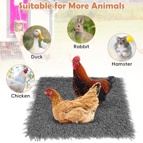 Hamiledyi Chicken Nesting Pads 4 Pcs Washable and Reusable Nesting Pads for Chicken Coop Artificial Grass Rug Carpet Synthetic Turf Mat Garden Lawn Bedding for Chicken Hen Small Pets(Grey, 12"x12") - size: 4 Pcs Grey