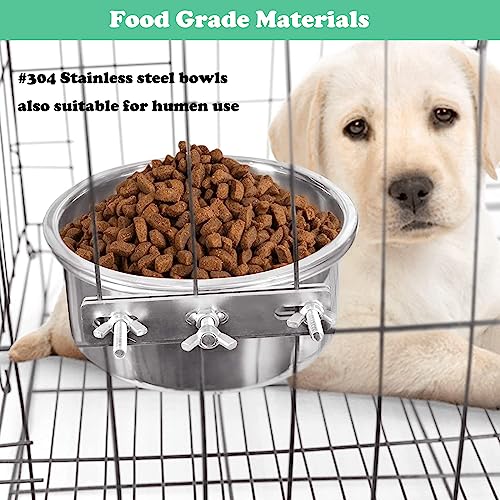 Love Dream Dog Crate Bowl Removable Stainless Steel Pet Kennel Hanging Bowl | Durable Anti-Spill Pet Metal Bowl Hanging Water Food Bowls with Clamp Holder for Small Medium & Large Dogs Rabbits or Birds - color: 4.7“*2.9”