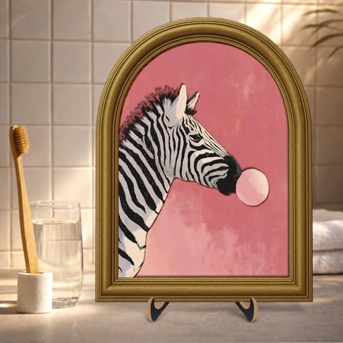 3D Funky Pink Zebra Bubble Gum Wall Art Sign Room Decor | Funky Pink Zebra Print Wall Art 3D Bubble Gum Animal Sign Desk Decor Bedroom Shelf Display Funny Gifts - color: Horse
