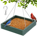 Gtongoko WPC Composite Platform Bird Feeder Hanging, Large 3.5 lbs Capacity, Durable, Seed Tray Bird Feeder for Outdoors with Metal Mesh Bottom Weather-Resistant for Garden Yard, Green