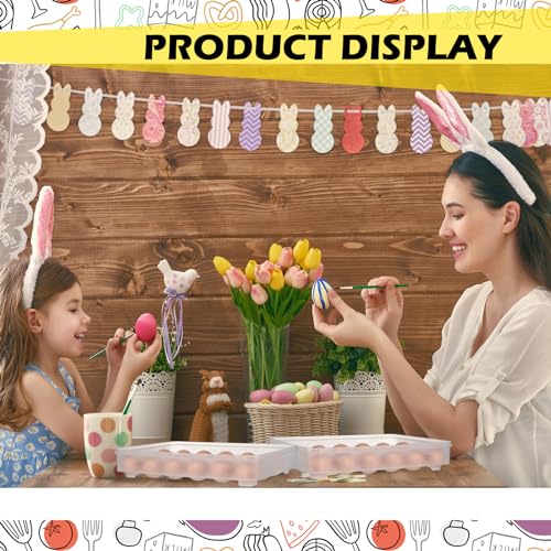 Deviled Egg Carrier with Syringe Stackable Stackable Clear Holder with Lid for Refrigerator Portable 48 Eggs Dispenser Storage Containers Tray(Without Handle) - style: Without Handle