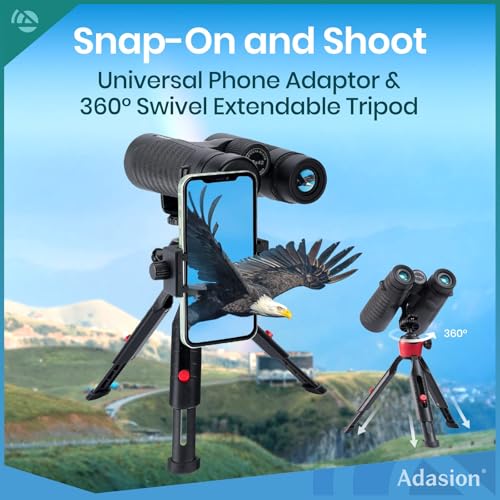 12x42 Binoculars for Adults High Powered with Phone Adapter & Tripod | Super Bright BAK4 Prism, Waterproof, for Bird Watching Cruise Travel Safari Hunting Hiking Sports - color: Black