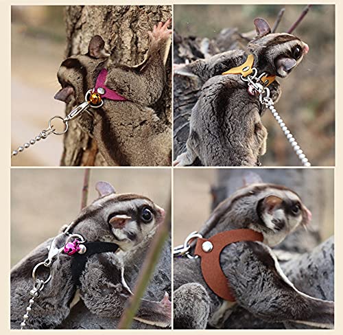3 Pack Rat Harness and Leash Set - Adjustable Traction Rope Strap Anti-Biting Chain Rope, Small Animal Training Walking Vest Leash for Fancy Rat Mouse Gerbil Hamster Sugar Glider Birds Reptile (Black) - color: Black