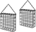 Pack of 2 Bird Suet Cake Feeder for Hanging Outside Metal Garden Yard Wildbird Woodpeckers Feeding