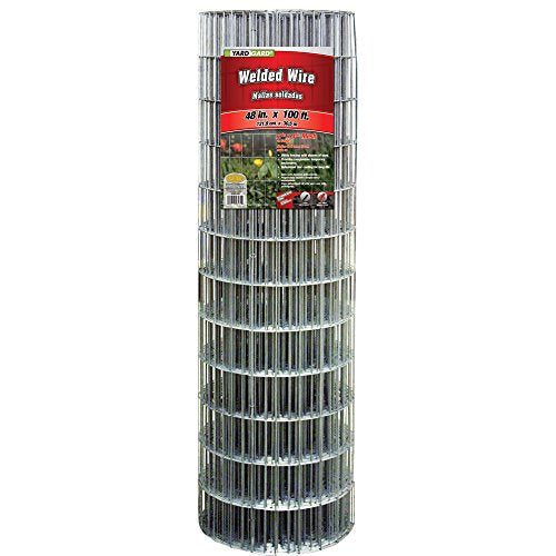 YARDGARD 2 in. x 4 in. Mesh Welded Wire Fence Roll, 48 in. x 100 ft., 14-Gauge Galvanized Steel Fence for Animal Enclosures, Garden Protection and Property Fencing, Rabbit Control an Utility Fence - size: 48 in. x 100 ft. x 14 ga.