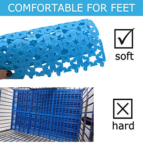 kathson Rabbit Cage Mat Floor Plastic Mats Feet Pads for Pet Cats Dogs Bunny Hamster Rat Chinchilla Guinea Pig (6 Pack) - size: 6 Pack