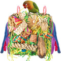 ERKOON Bird Toys, Parrot Toys Foraging Swing Mat Parrot Cage Hanging Toys Birds Grass Mat Climbing Wall with Seagrass, Birds Cage Accessories (Green) - size: Parrot grass mat-1 Pack