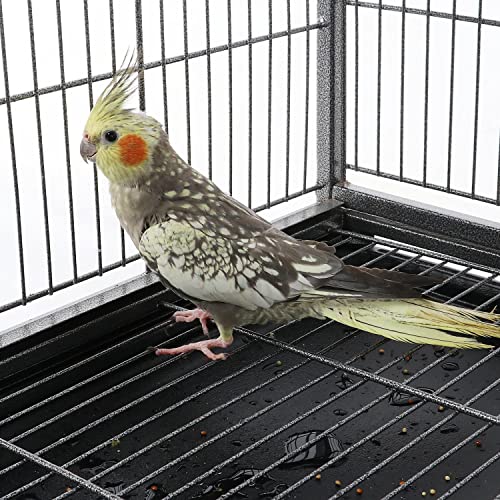 Topeakmart Wrought Iron Large Flight Parrot Bird Cage with Rolling Stand for Multiple Parakeets Conure Cockatiel Cage - size: Large