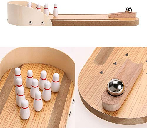 Litewoo Bird Training Toy Mini Bowling Wooden Parrot Desktop Intelligence Training Game for Parakeet Cockatiel Conure Lovebird Budgie Finch Cockatoo African Grey - color: Educational Bowling Toy