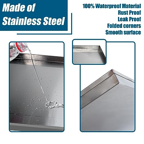 Confote Stainless Steel Replacement Tray for Dog Crate, 35.7"x23.4" Pet Cage Floor Pan Chew-Proof & Crack-Proof - size: 35.7"L x 23.4"W x 1.5"H
