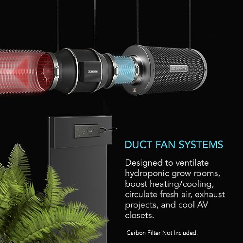 AC Infinity CLOUDLINE PRO S4, Quiet 4” Inline Duct Fan | With Speed Controller - EC Motor Ventilation Exhaust Fan for Heating Cooling Booster, Grow Tents, Hydroponics - color: Pro Speed Controller for S4, size: 4-Inch