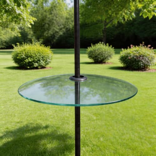 13" Large Glass Rain Cover for Bird Feeder, 2-Pack Clear Weather Guard Dome | Stainless Hooks Squirrel Baffle, Dual Use Protective Shield on Shepherd Pole or Hook Hanging, Bird House Protector, Dia. 33cm - color: Clear, size: 2PC/Pack
