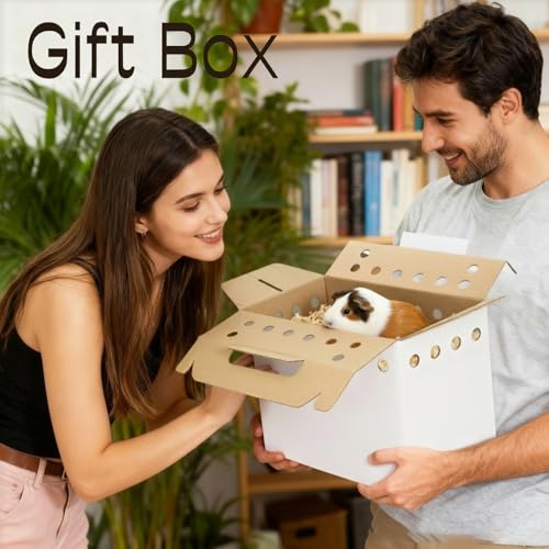 Coloch 20 Pack Cardboard Pet Carrier for Small Pets, 11x8x6 Inches Disposable Pet Transport Box for Pullets, Fowls, Hamsters, Gerbils, Reptiles, Guinea Pigs