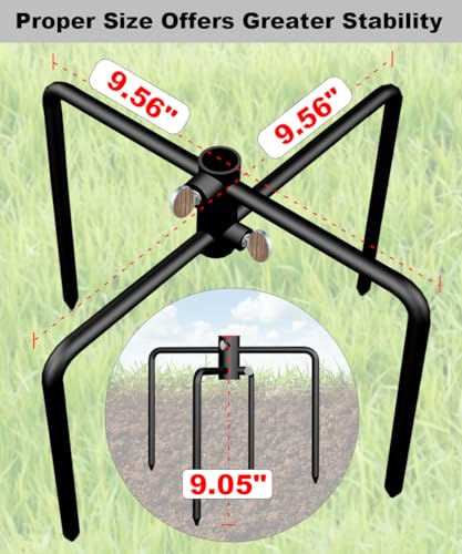 Pole Stabilizer Stand Applies to 0.62” Poles, Outdoor Bird Feeder Pole Base, In-Ground Anchor Support for Shepherds Hooks, Black, 1 Pack - size: S