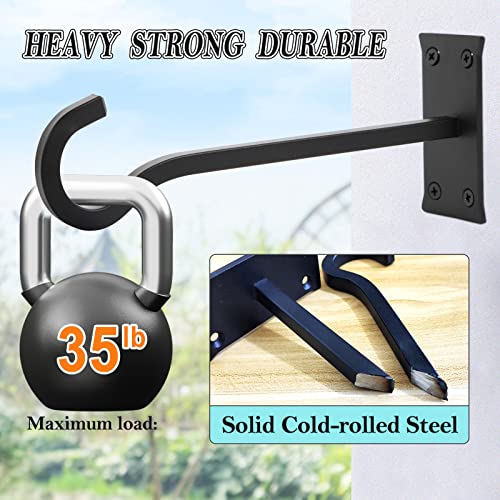 10inch Metal Plant Hangers, Heavy Duty, Black, 2pack | Rust-proof | Max 35lb Load | Shepherd Hooks | Hanging Bird Feeder, Lantern, Flower Basket, Outdoor Indoor, Screws & Anchors - color: Black, size: 10in Steel Heavy Duty