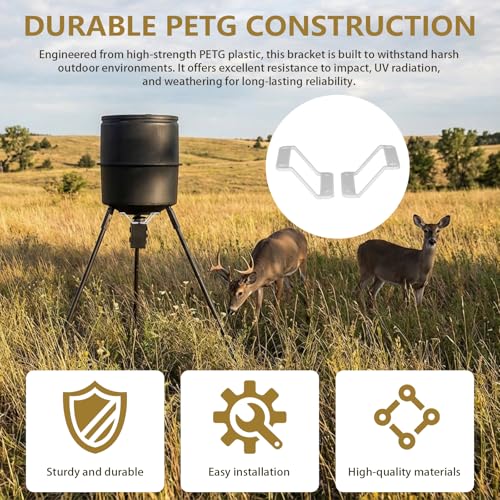 Replacement Compatible with WildGame Deer Feeder Brackets, Replacement Leg Brackets for WildGame Innovations Feeders, Easy Bolt-On Installation for Deer Feeder Stability Repair