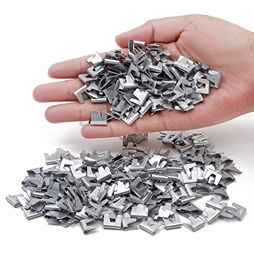 1200pcs Wire Cage Clips with Hog Ring Pliers Fencing Plier Snap-Ring Pliers Hog Wire Fence C Clip for Bird Quail Rabbit Chicken Cage