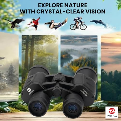 10x50 Magnification Professional High-Power Binoculars for Adults – HD Vision with 50mm Objective Lens, K9 Prism, Durable Design for Bird Watching, Hunting, Stargazing, Sports & Outdoor