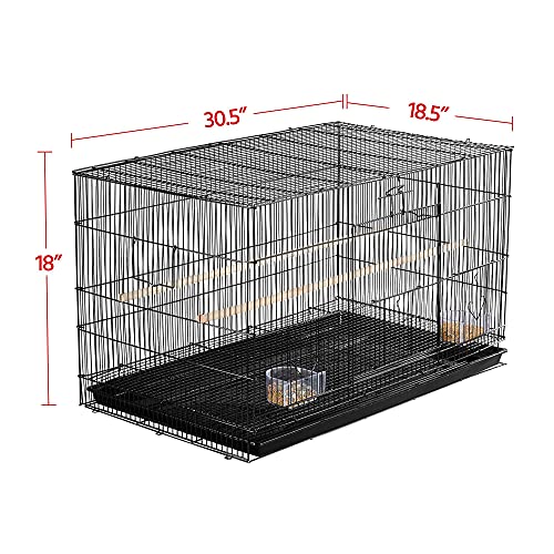 Topeakmart Pet Products Stackable Rectangle Flight Bird Cages for Small Birds Parrots Parakeets Cockatiels Conures Budgies Lovebirds Canaries Finches w/Slide-Out Tray - color: Black