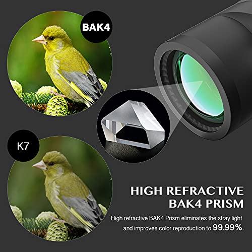 AOMEKIE 10x50 Waterproof Marine Binoculars for Adults with Rangefinder Compass BAK4 Prism FMC Lens for Birdwatching Hunting Boating Fishing Water Sports(Black) - color: Black