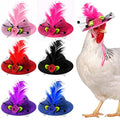 Weewooday 6 Pieces Chicken Hats for Hen Mini Chicken Helmet Accessories Feather Top Funny Small Hat Funny with Adjustable Elastic Chin Strap for Animal Costume (Fresh Color, Classic Style)