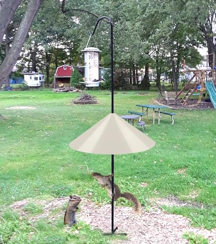 19 Inch Wide Squirrel Baffle for Bird Feeder Pole, Outside Pole Mount Stopper & Bird House Guard for Outdoor Shepherd’s Hook, Beige, 1 Pack - color: Beige