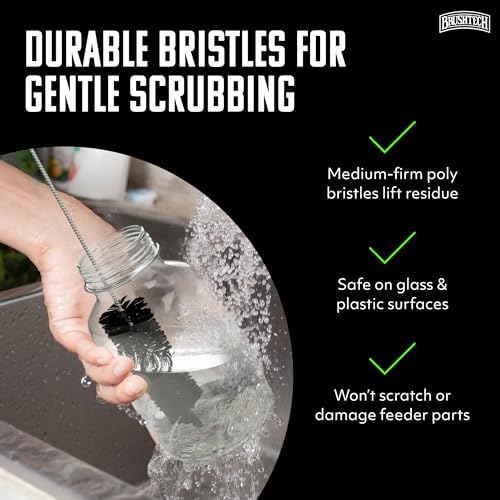 Brushtech Hummingbird Feeder Brush - Flexible Reach & Comfort Grip | Rust-Resistant Feeder Brush with Flexible Wire & Ergonomic Grip - Reaches Deep into Narrow Feeders for Easy Cleaning - style: Single Head