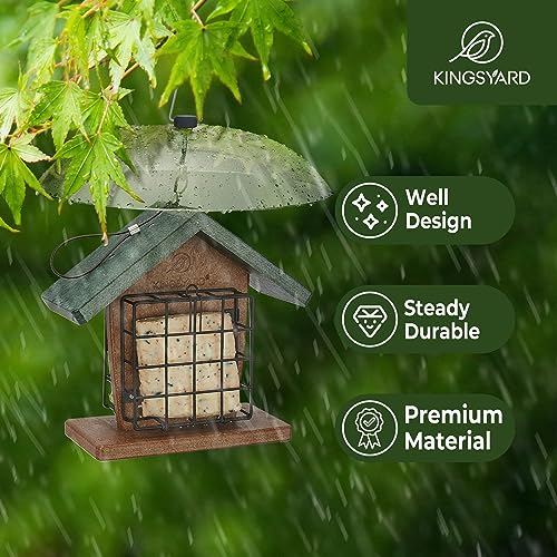Kingsyard Weather Squirrel Baffle for Bird Feeder Hanging, Rain Guard Cover | 11.5 in, Made of Sturdy Plastic, Metal Hook, Ready to Use, Fits Most Feeders Outdoors, Weatherproof, Easy to Clean, Clear - color: Clear
