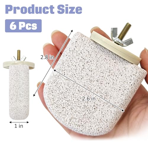BNOSDM 6 Pcs Bird Beak Grinding Stone Calcium Parrot Perch Stand 2.8*2.6in - color: 6 Pcs- White (M)