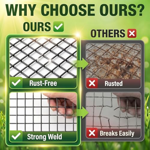 Black 16'' x 20' Hardware Cloth 1/4 inch 23 Gauge, Hot-dip Galvanized After Welding, Chicken Coop Wire Fence Wire Mesh Screen, Rabbit/Snake Fences, Netting Wire Cloth Galvanized Wire Mesh Roll - size: 1/4 inch 16in x 20ft-Black
