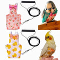 2Pcs Bird Diapers Bird Harness Flight Suits Diapers with 2Pcs 80 Inch Flying Leash Parrot Nappy Pigeon Pants Urine Wet Suit Costume for Cockatiel Conure Macaw Budgies Parakeet-Heart&Duck