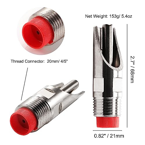 Jardin 2Pcs Stainless Steel Pig Water Nipple with 4/5" Thread, Automatic Pig Nipple Drinker Feeder Waterer Red Cap Feeding Watering Set Pig Home Farm Drinking Supplies