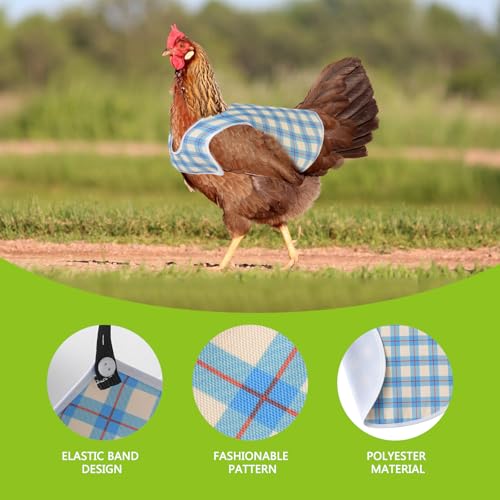 Chicken Saddle for Hens, 3 Pack Adjustable Breathable Aprons | Adjustable back straps prevent pecking and ensure durability. Protects hens during mating. Easy to wear. - color: Pattern