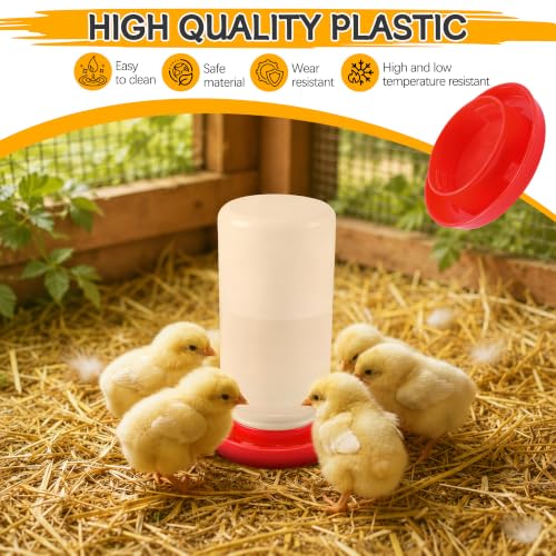 Enhon 4 PCS 1 Sizes Quail Waterer Base, Quail & Chick No Drown Water Base, Safety Waterer, Compatible with 2.5inch Threaded Neck Bottle for Brooding Chicks(Bottle not Included) - size: 1 Sizes